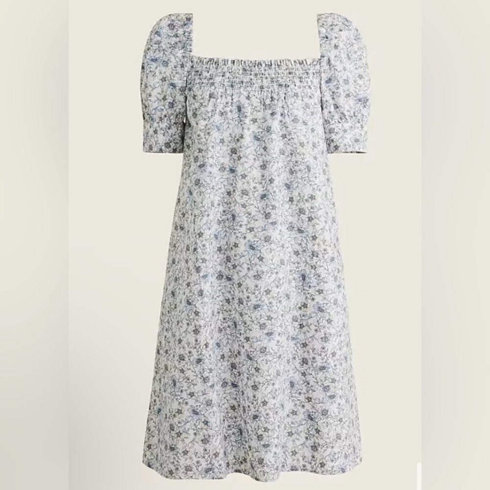 J.Crew Cotton Poplin Shift Dress in Floral Vines. sz S